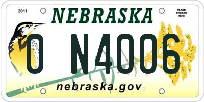 NE license plate 0N4006