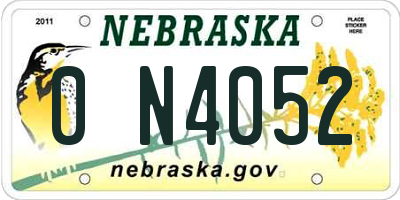 NE license plate 0N4052