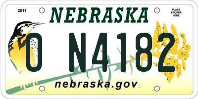 NE license plate 0N4182