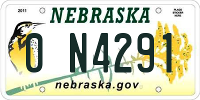 NE license plate 0N4291