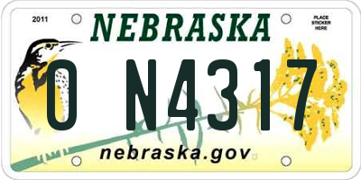 NE license plate 0N4317