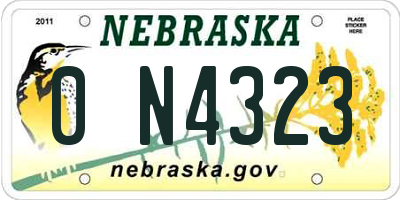 NE license plate 0N4323