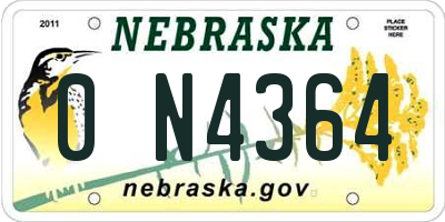 NE license plate 0N4364