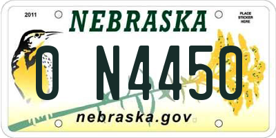 NE license plate 0N4450