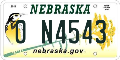 NE license plate 0N4543