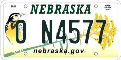 NE license plate 0N4577