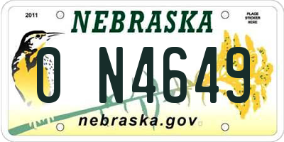 NE license plate 0N4649