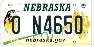 NE license plate 0N4650