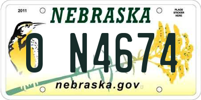 NE license plate 0N4674