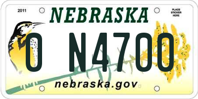 NE license plate 0N4700