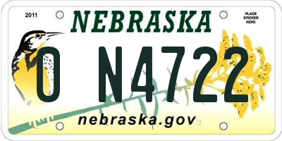 NE license plate 0N4722