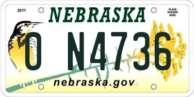 NE license plate 0N4736