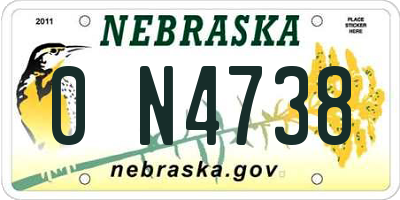 NE license plate 0N4738