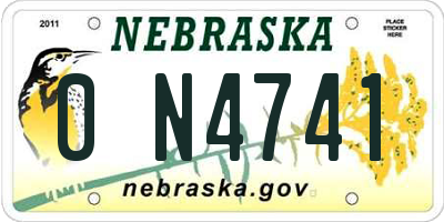 NE license plate 0N4741