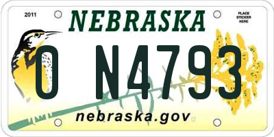 NE license plate 0N4793