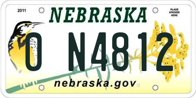 NE license plate 0N4812