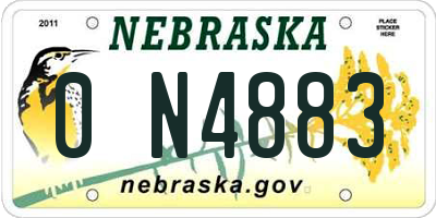NE license plate 0N4883