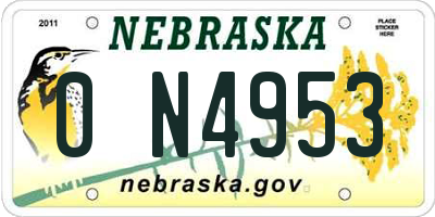 NE license plate 0N4953