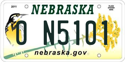 NE license plate 0N5101