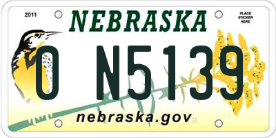 NE license plate 0N5139