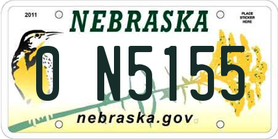 NE license plate 0N5155