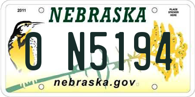 NE license plate 0N5194