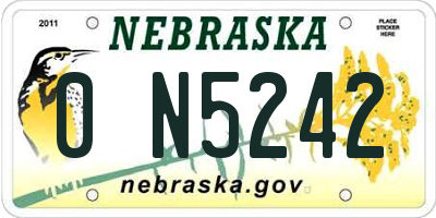 NE license plate 0N5242