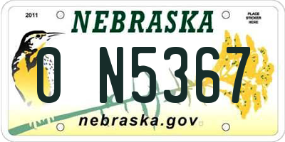 NE license plate 0N5367