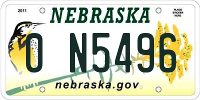 NE license plate 0N5496