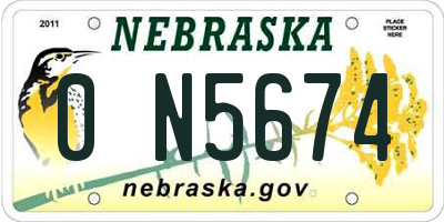 NE license plate 0N5674