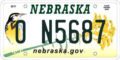 NE license plate 0N5687