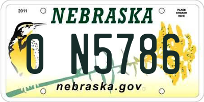 NE license plate 0N5786
