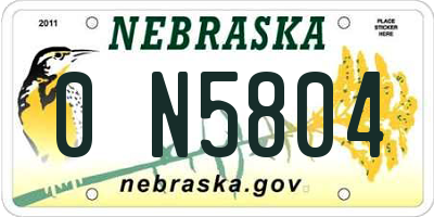 NE license plate 0N5804