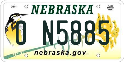 NE license plate 0N5885