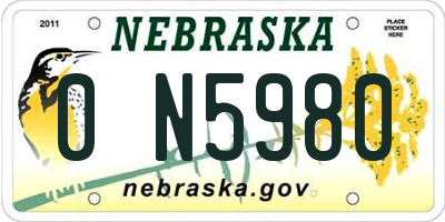 NE license plate 0N5980