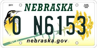 NE license plate 0N6153