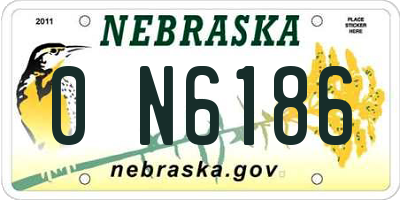 NE license plate 0N6186