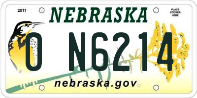 NE license plate 0N6214