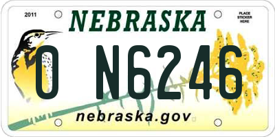 NE license plate 0N6246