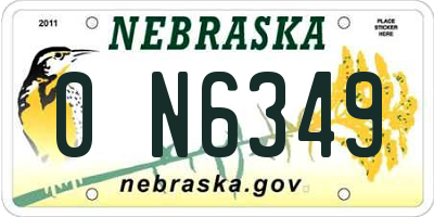 NE license plate 0N6349