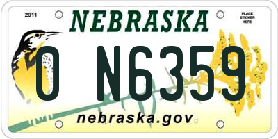 NE license plate 0N6359
