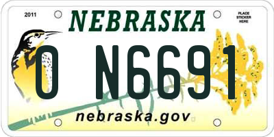 NE license plate 0N6691