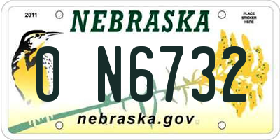 NE license plate 0N6732