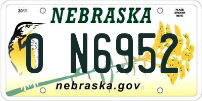 NE license plate 0N6952