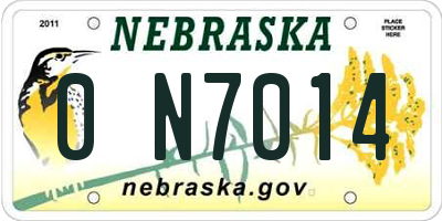 NE license plate 0N7014