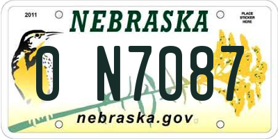 NE license plate 0N7087