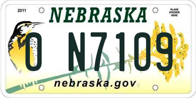 NE license plate 0N7109