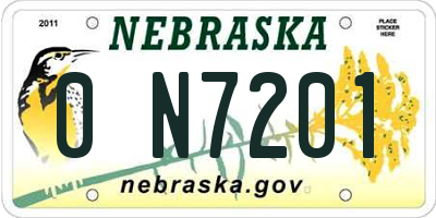 NE license plate 0N7201