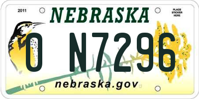 NE license plate 0N7296