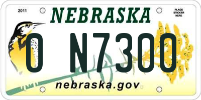 NE license plate 0N7300